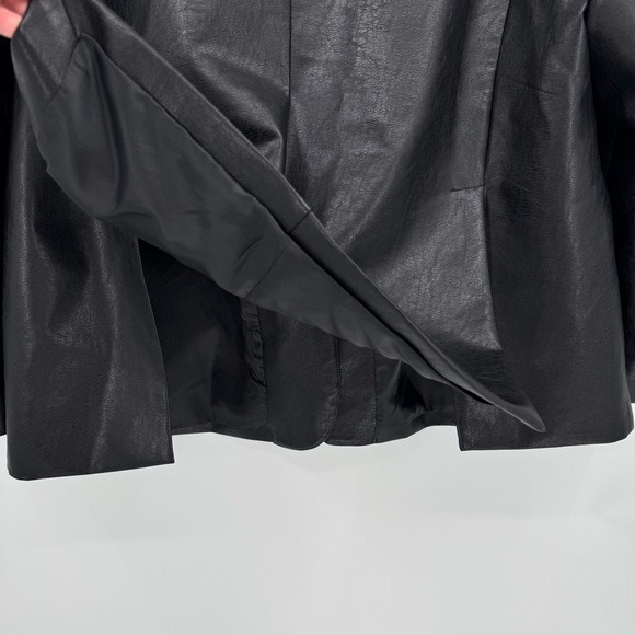 Urban Outfitters Jules Fuax Leather Oversized Blazer Jacket in Black Size S - Picture 9 of 11